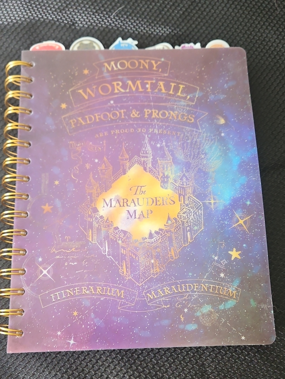The Marauder's Map Galaxy Spiral Notebook with Gold Foil